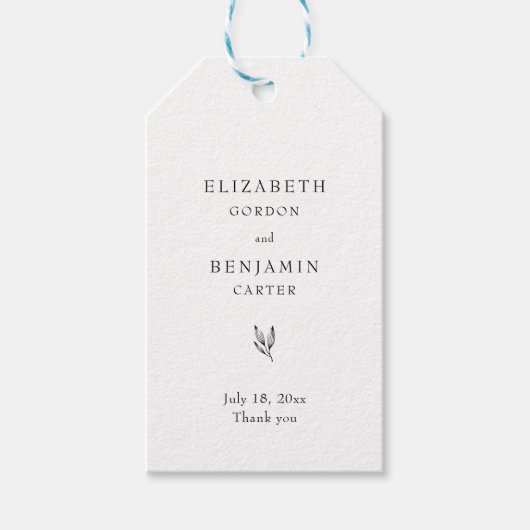 Together Elegant Minimalist Weddenschap Hartelijk Cadeaulabel (Voorkant)