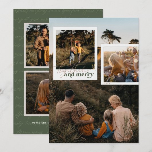 Together en Merry | Vijf nostalgische kerstfoto's (Voorkant / Achterkant)