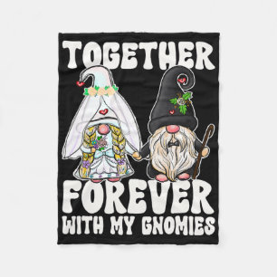 Together Forever Gnomes Mrs Bride Mr Groom voor We Fleece Deken