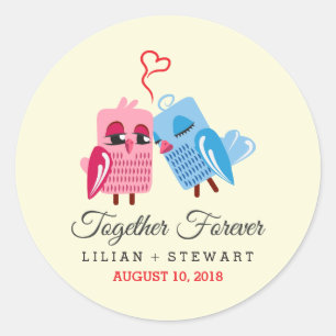 Together Forever Love vogels Weddenschap stickers