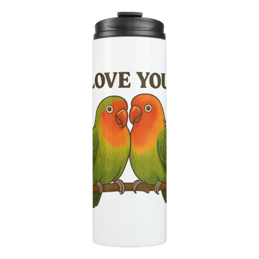 Together Forever Lovebirds Thermal Tumbler Thermosbeker (Voorkant)