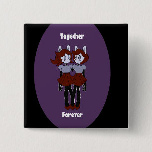 " Together Forever " Vierkante pin Button 5,1 Cm