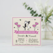 Together Groom & Bride Uitnodiging (Staand voorkant)