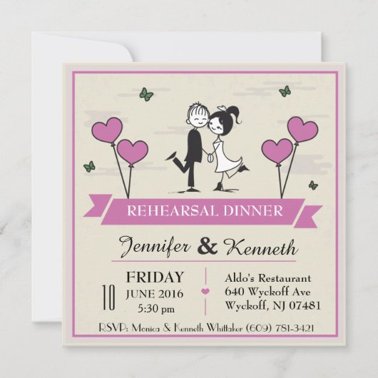 Together Groom & Bride Uitnodiging (Voorkant)