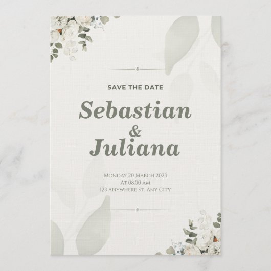 Together Is Our Favorite Place Wedding Invitation (Devant)