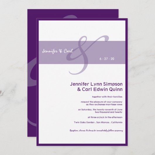 Together (Paarse weddenschap) Kaart (Voorkant / Achterkant)