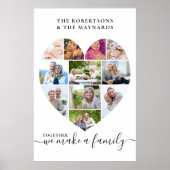 Together Personalized Love Heart 11 Photo Collage Poster (Voorkant)