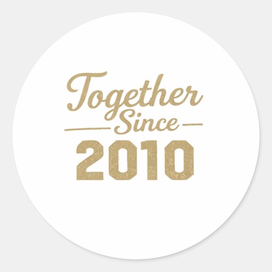 Together Since 2010 Anniversary Sticker  (Voorkant)