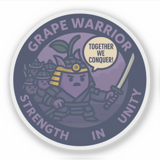 Together We Conquer Samurai Grape  Sticker (Voorkant)