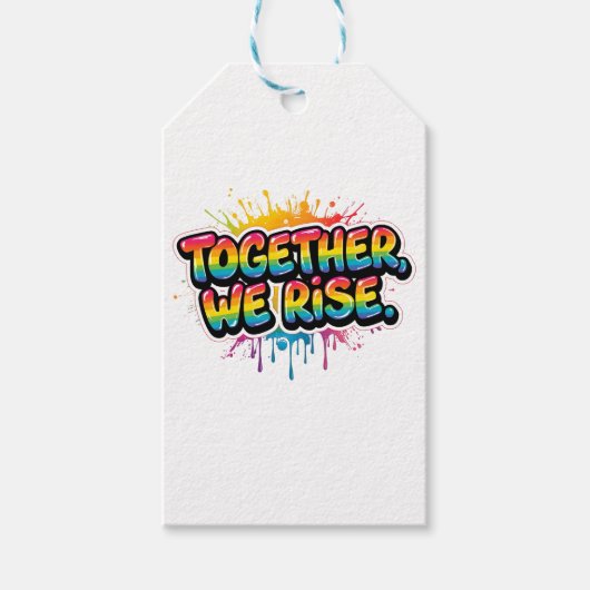 Together We Rise Rainbow Quote Design Cadeaulabel (Voorkant)