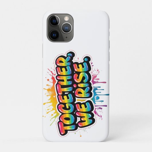 Together We Rise Rainbow Quote Design Case-Mate iPhone Case (Achterkant)
