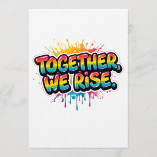 Together We Rise Rainbow Quote Design Kaart