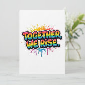 Together We Rise Rainbow Quote Design Kaart (Staand voorkant)