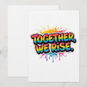 Together We Rise Rainbow Quote Design Kaart (Voorkant / Achterkant)