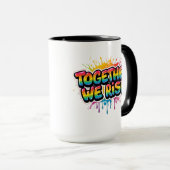 Together We Rise Rainbow Quote Design  Mok (Voorkant rechts)