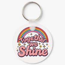 Together We Shine – Rainbow Retro Pride Quote