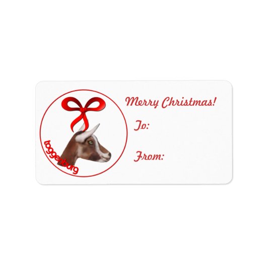 Toggenburg Goat kerstcadeau Label Sticker (Voorkant)