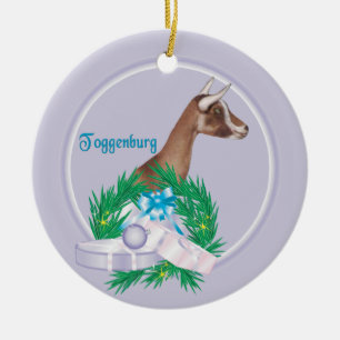 Toggenburg Goat Wreath Ornement de vacances