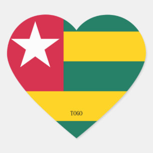 Togo Flag Splendid Patriotic Hart Sticker