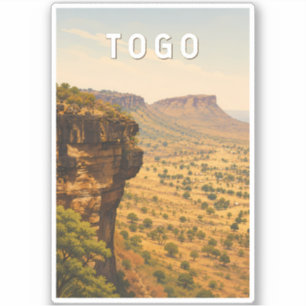 Togo Illustratie Reis Kunst Vintage Sticker