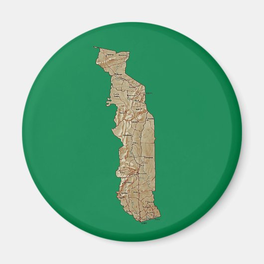 Togo Kaart Magnet Magneet (Voorkant)