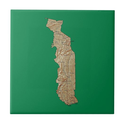 Togo Map Tile Tegeltje (Voorkant)