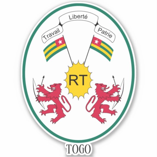 Togo National Emblem Patriotic Sticker (Voorkant)