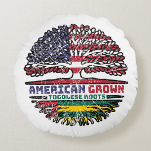 Togo Togolese American USA Tree Roots Flag Rond Kussen