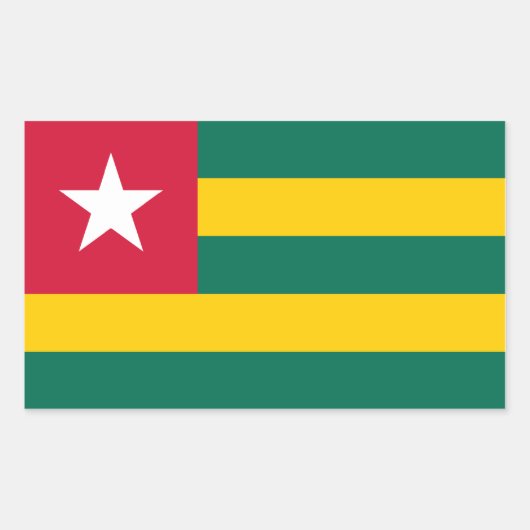 Togo/Togolese vlag Rechthoekige Sticker (Voorkant)