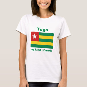Togo Vlag + Kaart + Tekst T-Shirt