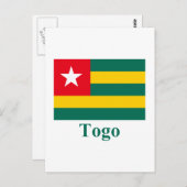 Togo vlag met naam briefkaart (Voorkant / Achterkant)