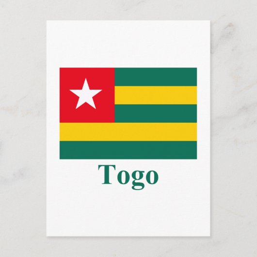 Togo vlag met naam briefkaart (Voorkant)