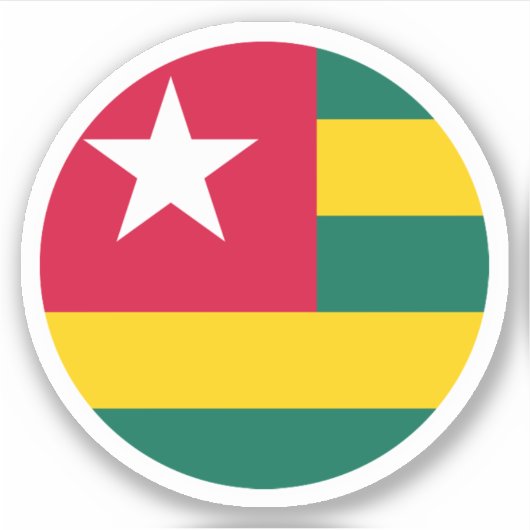 Togo Vlaggen Ronde Sticker (Voorkant)