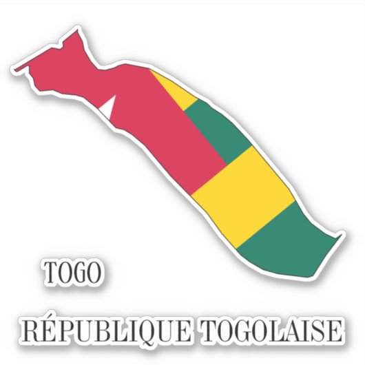 Togo Vlaggenkaart Sticker (Voorkant)