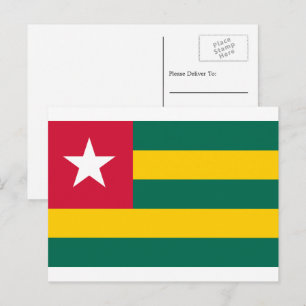 Togolese vlag, vlag van Togo Briefkaart
