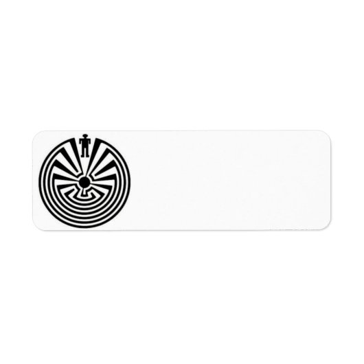 Tohono O'odham Man in het Maze Address Label (Voorkant)