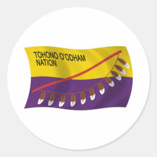 Tohono O'odham Nation Vlagsticker Ronde Sticker