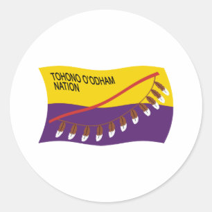Tohono O'odham Nation Vlagsticker Ronde Sticker