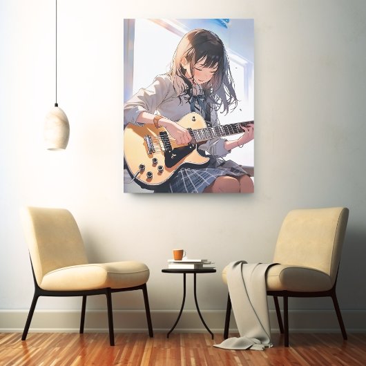 Toile アートパネル Art Panel|ギターJK 寿司娘 GenerativeAI