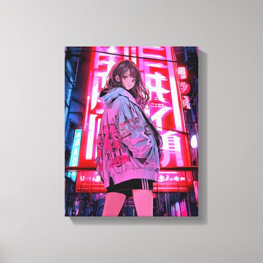 Toile ネオンJKアートパネル｜寿司娘 Art Panel GenerativeAI (Recto)