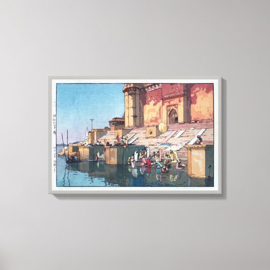 Toile ヴ ァ ー parc ー ナ en eau, Varanasi, Hiroshi Yoshida,  (Recto)
