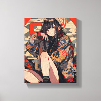 Toile 【和柄JK】キャンバスプリント・アートパネル｜寿司娘 GenerativeAI