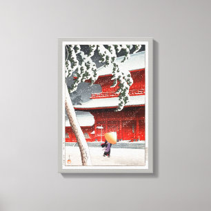 Toile 増 上 寺, 川 瀬 temple 水 Zôjô-ji, Hasui Kawase, Woodcut