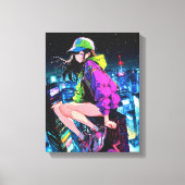 Toile 夜景JKアートパネル|寿司娘 Art Paneel GenerativeAI (Recto)