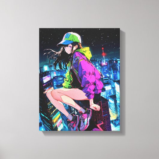Toile 夜景JKアートパネル｜寿司娘 Art Paneel GenerativeAI (Recto)