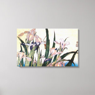 Toile 杜 若 と き り ぎ り,   Iris et Grasshopper, Hokusai, Uki