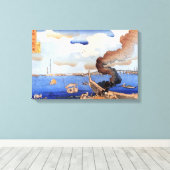 Toile 東 都 三 股 ツ 図, , Rivière Sumida, Kuniyoshi, Ukiyo-e, (Insitu (Plancher de Bois))