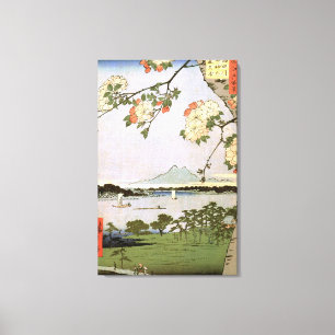 Toile 江 戸 の 桜, 広 Fleurs de cerisiers d'Edo, Hiroshige, U