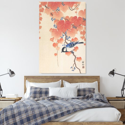 Toile 浮世絵キャンバス ukiyoe 小原古邨 「桐に四十雀」 キャンバスプリント (Insitu(Chambre))