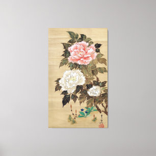 Toile 牡 丹, 其 一 Peony, Kiitsu, Japon Art
